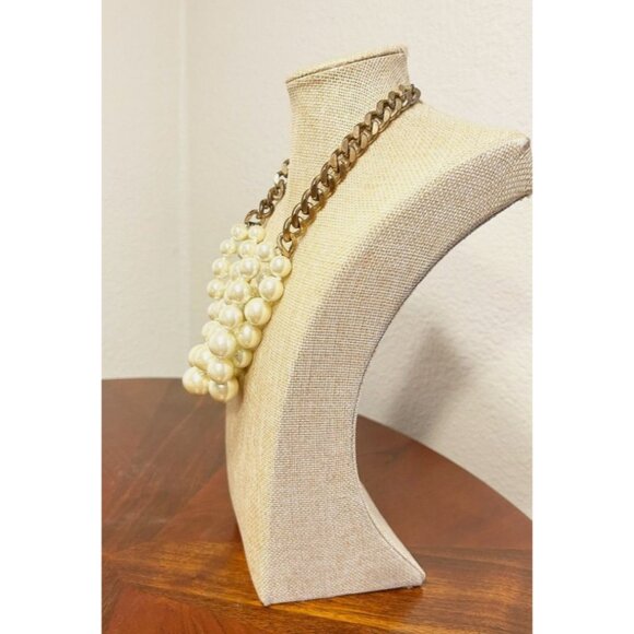 J. Crew Cluster Faux Pearl Statement Necklace - Picture 2 of 5